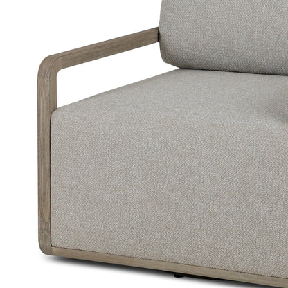 Open Teak Frame Outdoor Swivel Chair - Detail View