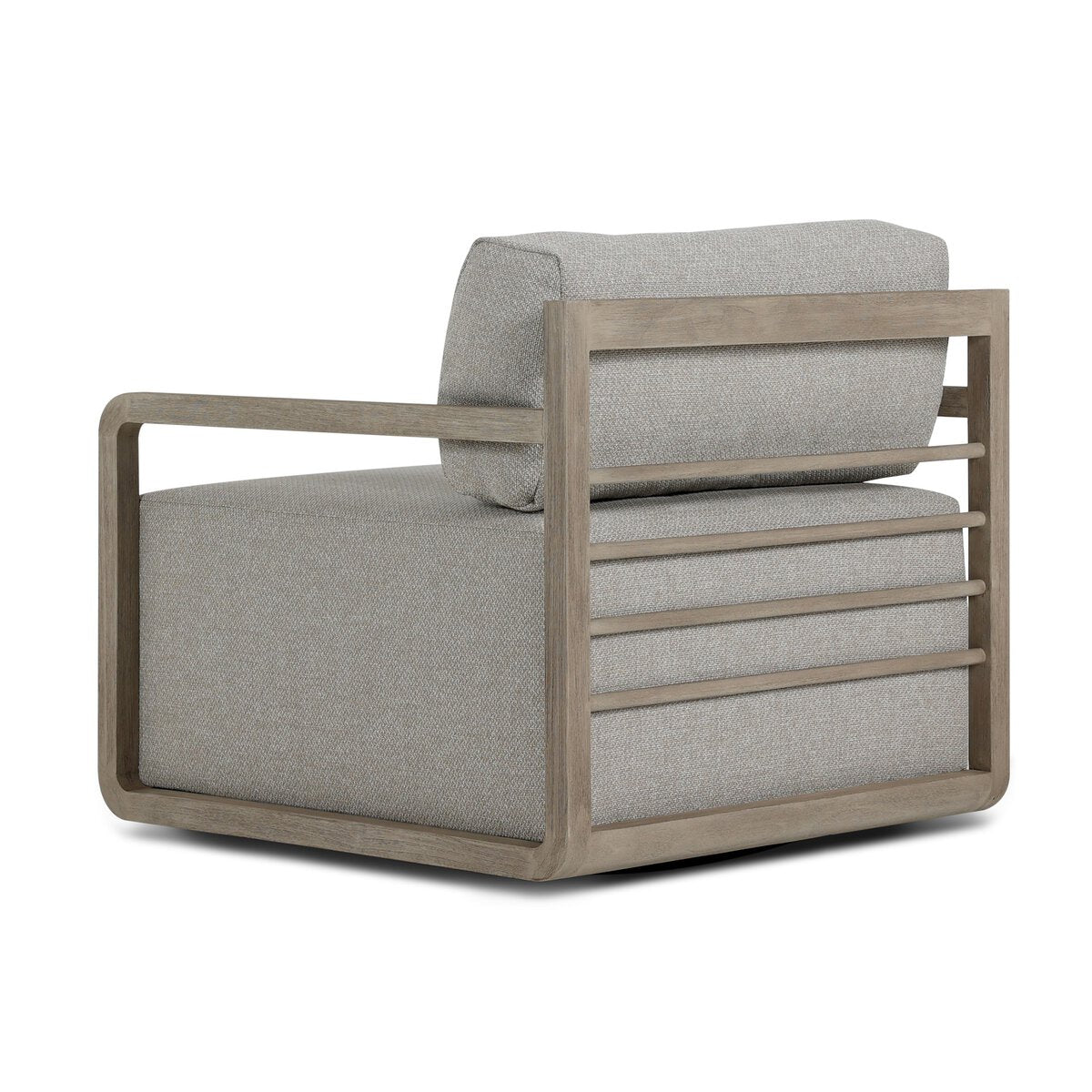 Open Teak Frame Outdoor Swivel Chair - Detail View