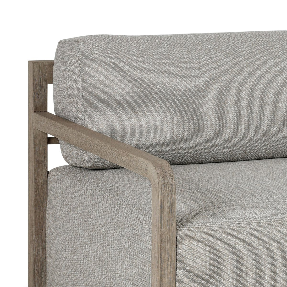 Open Teak Frame Outdoor Swivel Chair - Detail View