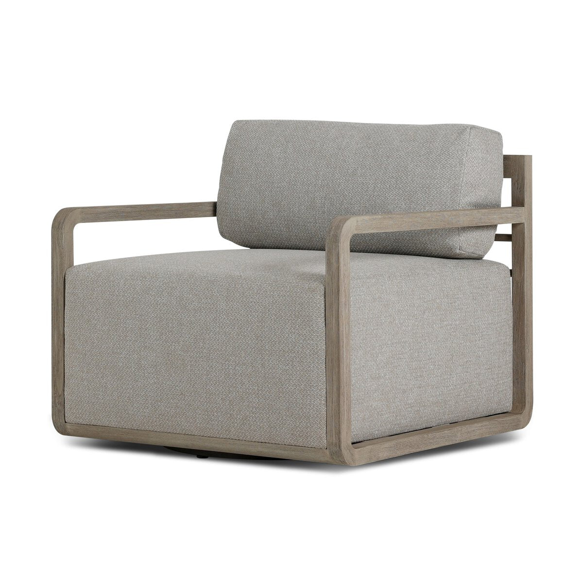 Open Teak Frame Outdoor Swivel Chair - Main View