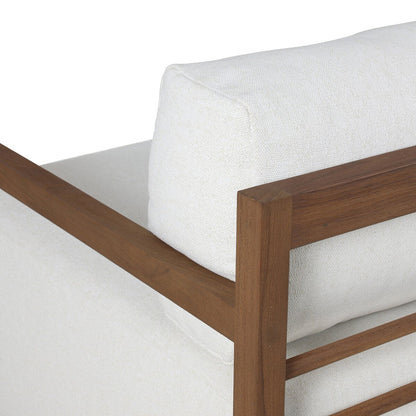Open Teak Frame Outdoor Swivel Chair - Detail View