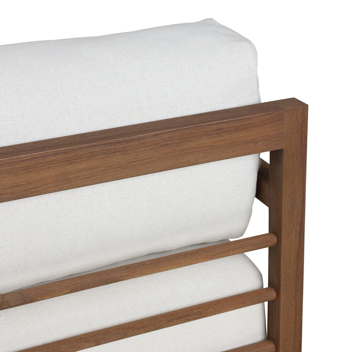 Open Teak Frame Outdoor Swivel Chair - Detail View