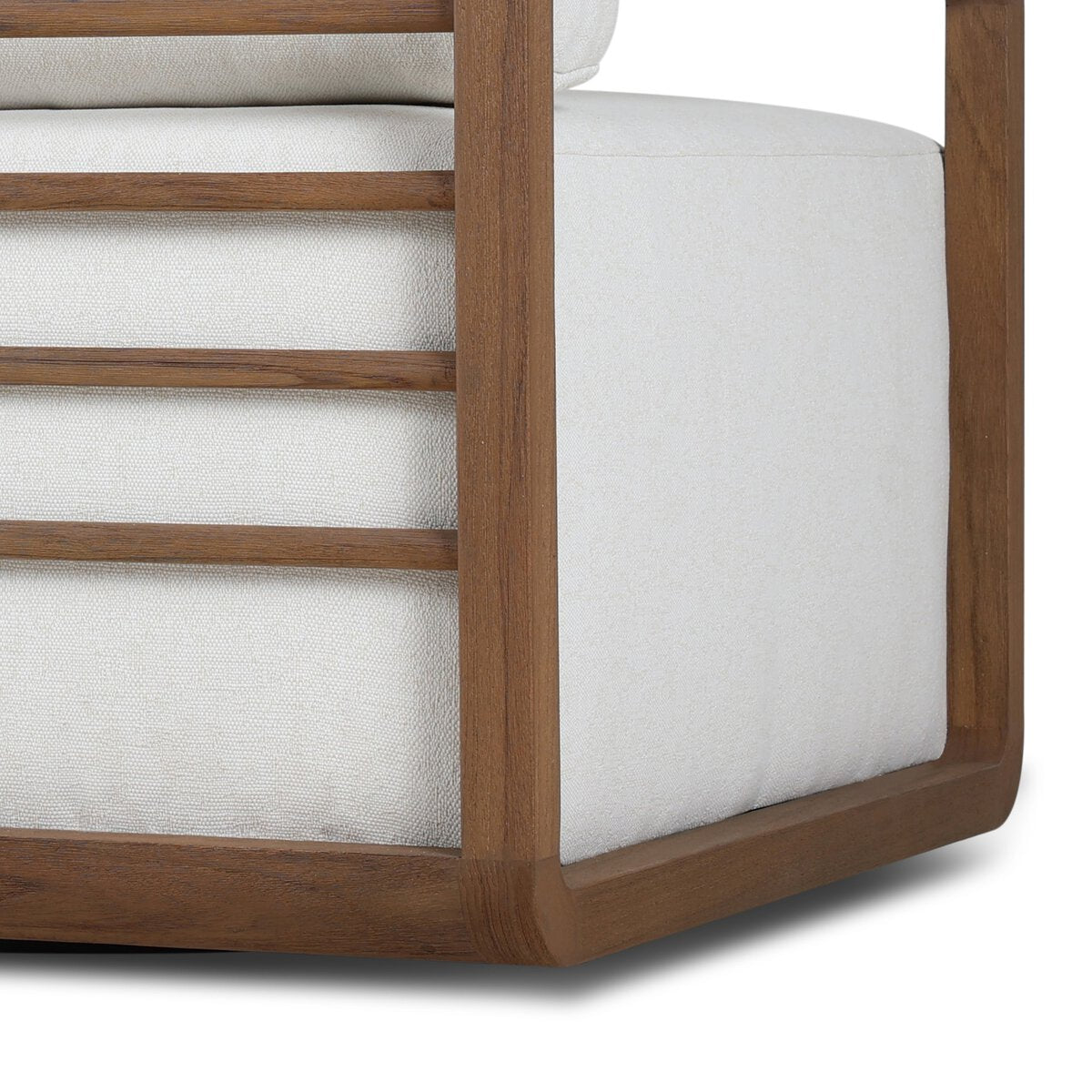 Open Teak Frame Outdoor Swivel Chair - Detail View
