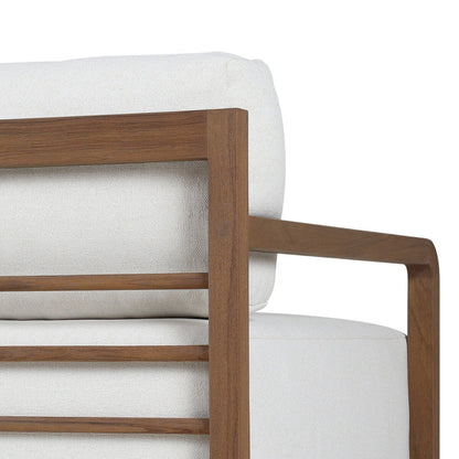 Open Teak Frame Outdoor Swivel Chair - Detail View
