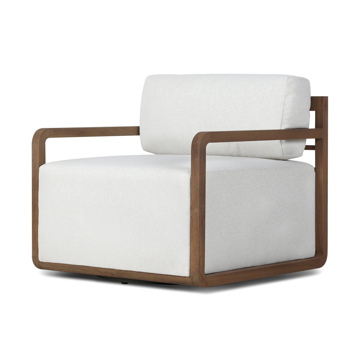 Open Teak Frame Outdoor Swivel Chair - Main View