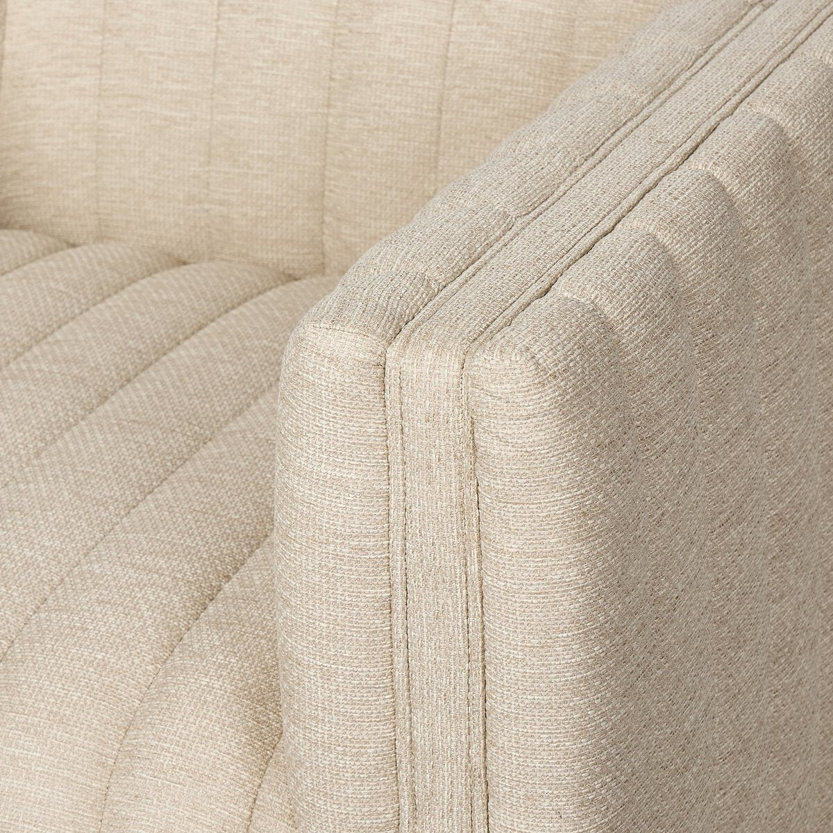 Channel-Tufted Outdoor Swivel Club Chair - Detail View