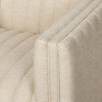 Channel-Tufted Outdoor Swivel Club Chair - Detail View