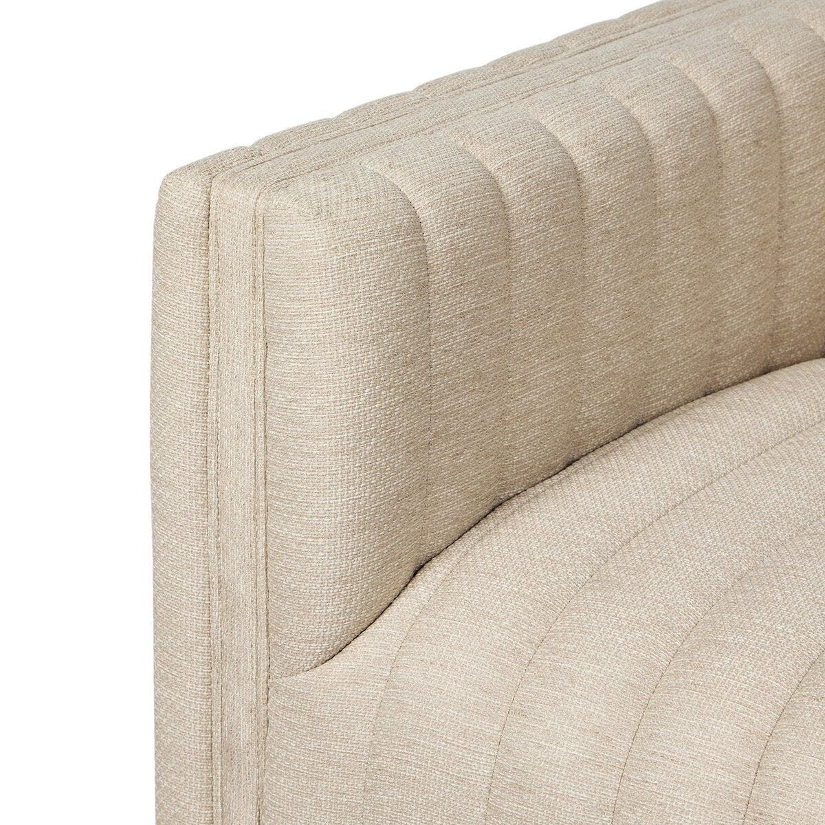 Channel-Tufted Outdoor Swivel Club Chair - Detail View