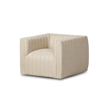 Channel-Tufted Outdoor Swivel Club Chair - Main View