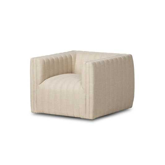 Channel-Tufted Outdoor Swivel Club Chair - Main View