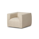Channel-Tufted Outdoor Swivel Club Chair