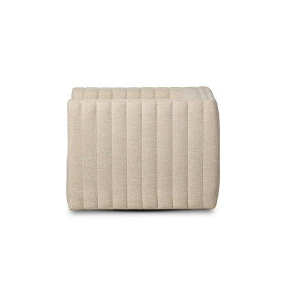 Channel-Tufted Outdoor Swivel Club Chair - Side View