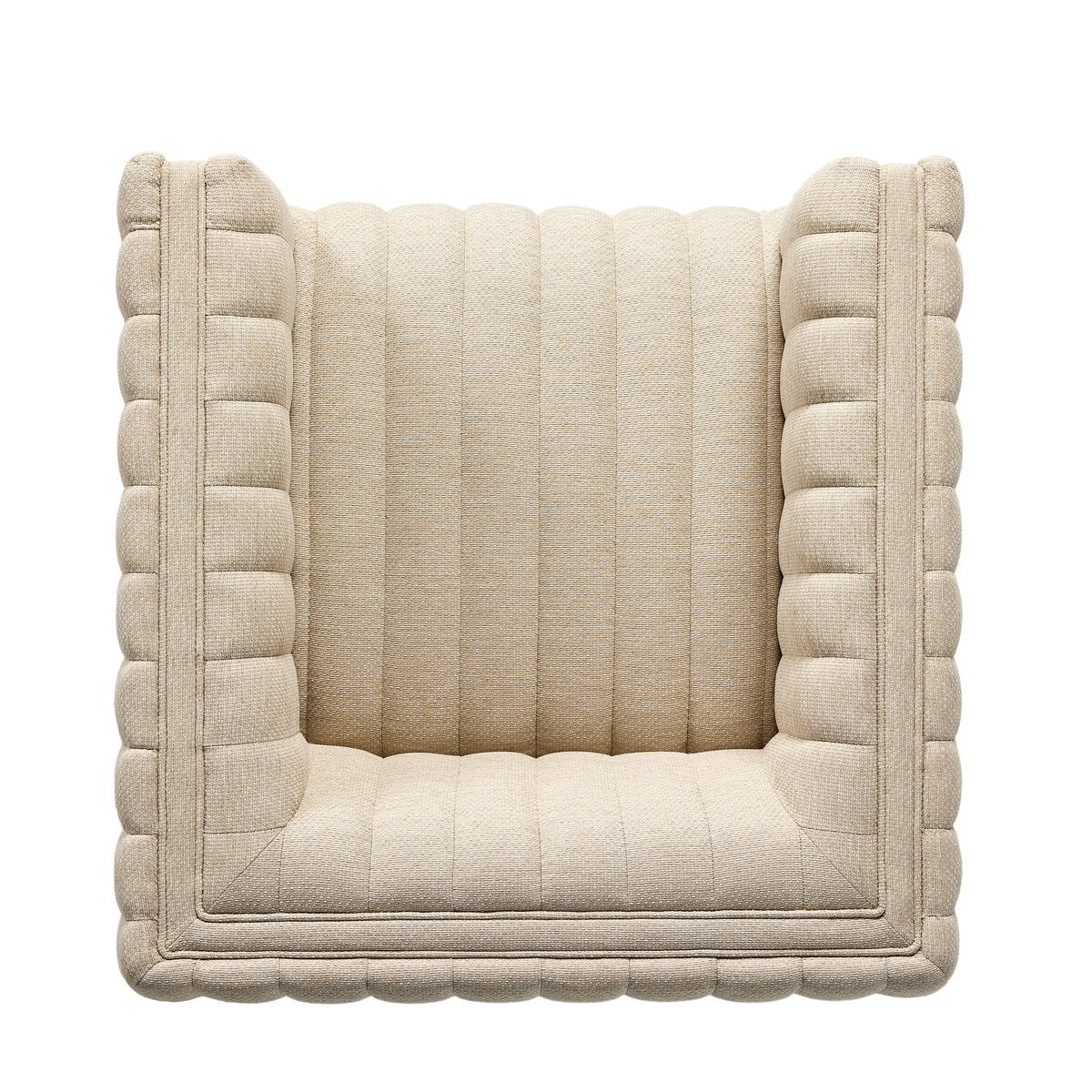 Channel-Tufted Outdoor Swivel Club Chair - Top View