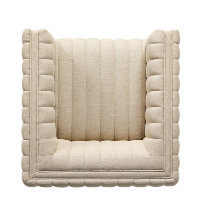 Channel-Tufted Outdoor Swivel Club Chair - Top View
