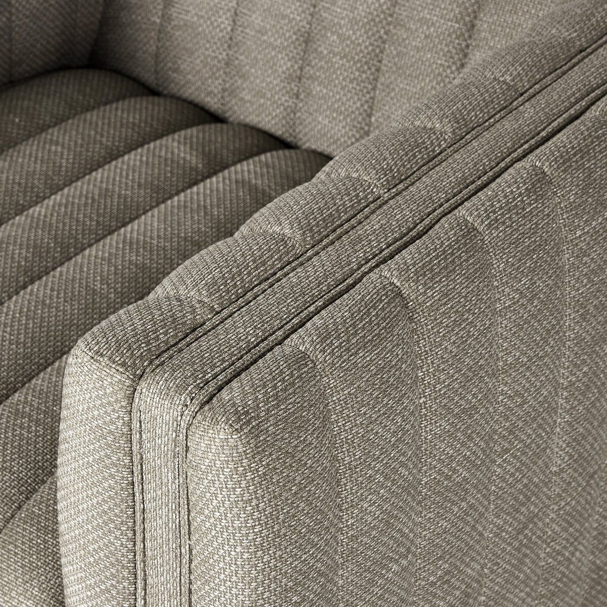 Channel-Tufted Outdoor Swivel Club Chair - Detail View