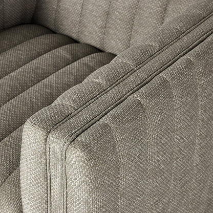 Channel-Tufted Outdoor Swivel Club Chair - Detail View