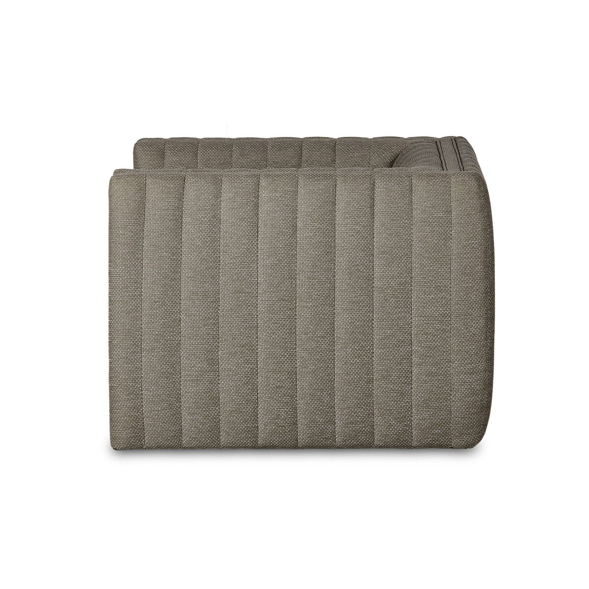 Channel-Tufted Outdoor Swivel Club Chair - Side View