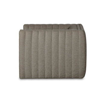 Channel-Tufted Outdoor Swivel Club Chair - Side View