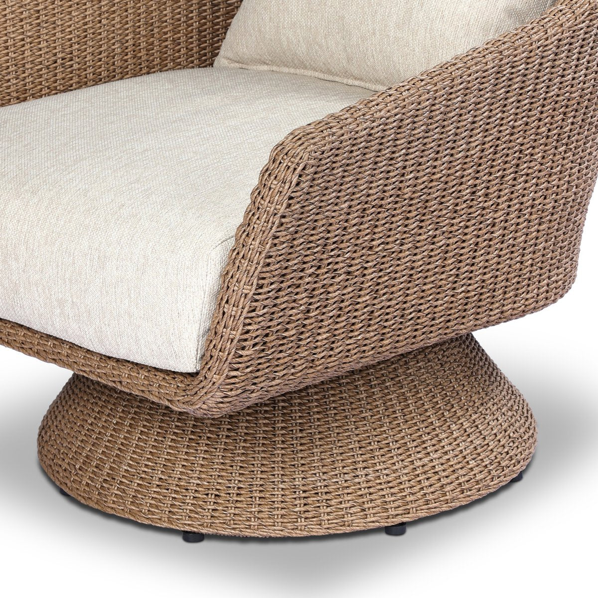 Woven Tulip Outdoor Swivel Lounge Chair - Detail View