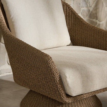 Woven Tulip Outdoor Swivel Lounge Chair - Detail View