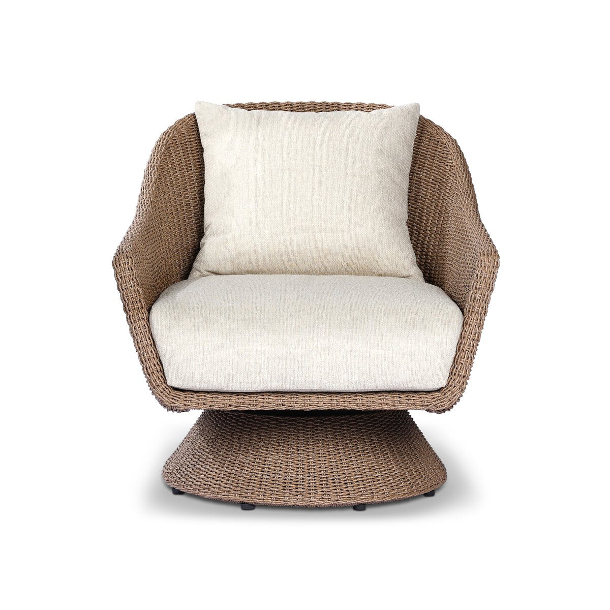 Woven Tulip Outdoor Swivel Lounge Chair - Front View