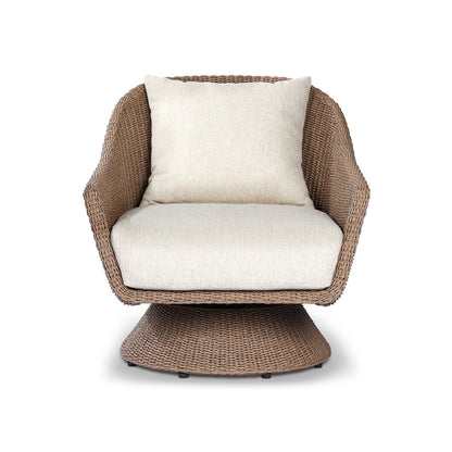Woven Tulip Outdoor Swivel Lounge Chair - Front View