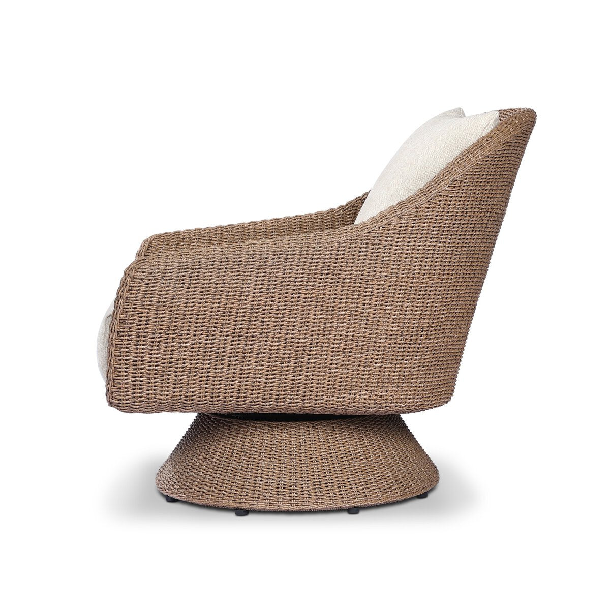 Woven Tulip Outdoor Swivel Lounge Chair - Side View