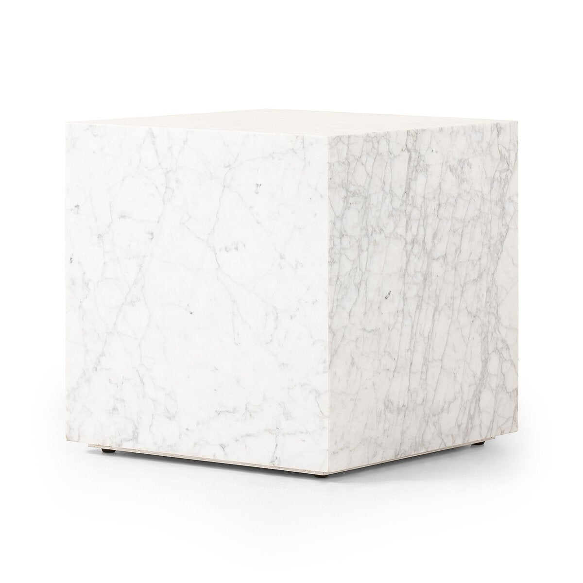 Carrara Marble Block End Table - Main View