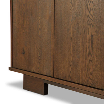 Minimal Oak Plinth Base Sideboard - Detail View