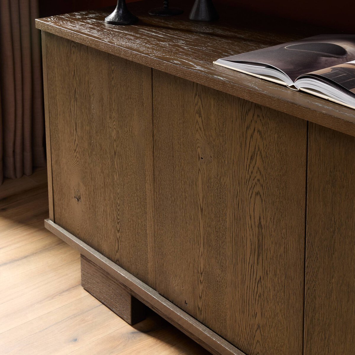 Minimal Oak Plinth Base Sideboard - Detail View