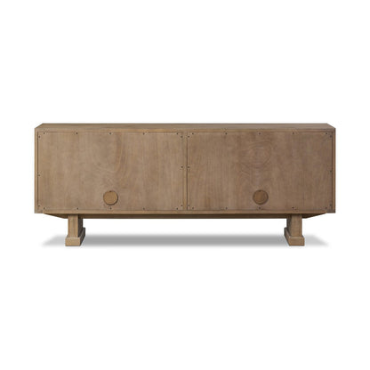 Light Oak Deco Four-Door Sideboard - Back View