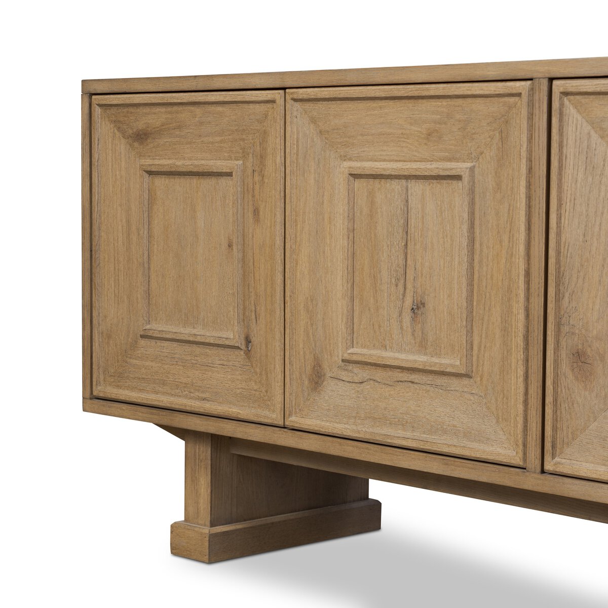 Light Oak Deco Four-Door Sideboard - Detail View