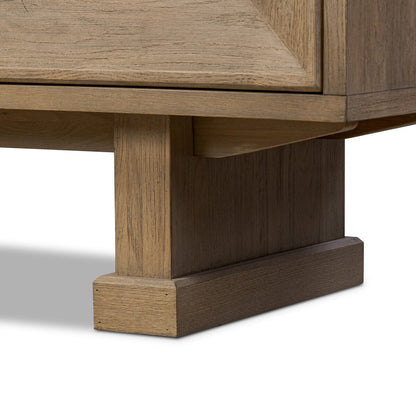 Light Oak Deco Four-Door Sideboard - Detail View