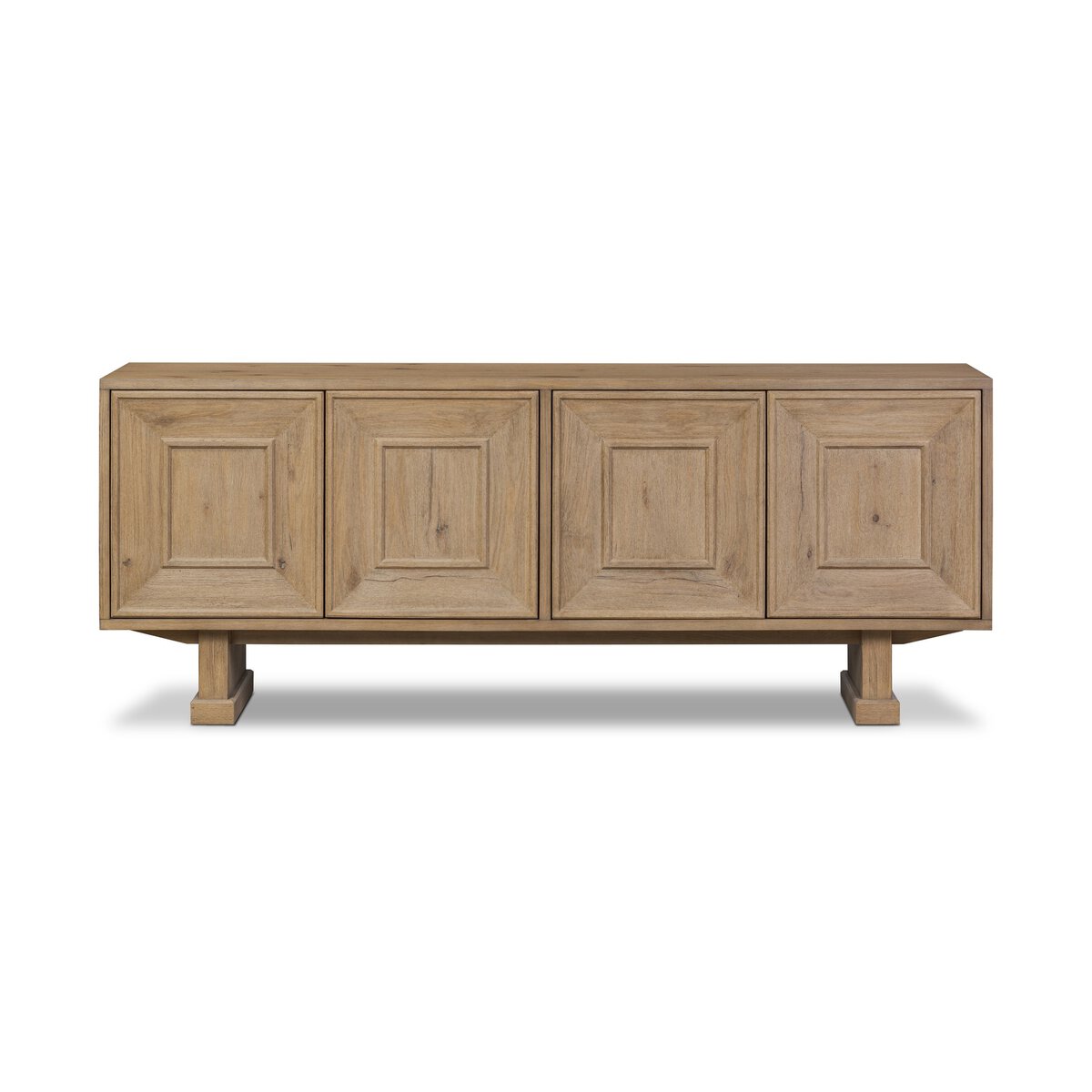 Light Oak Deco Four-Door Sideboard - Front View