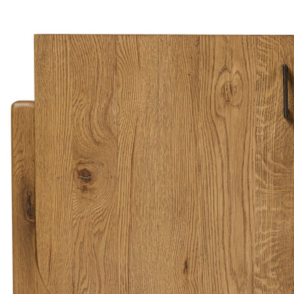 Curved Base Oak Media Console - Detail View