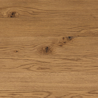 Curved Base Oak Media Console - Detail View