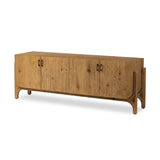 Curved Base Oak Media Console - Main View