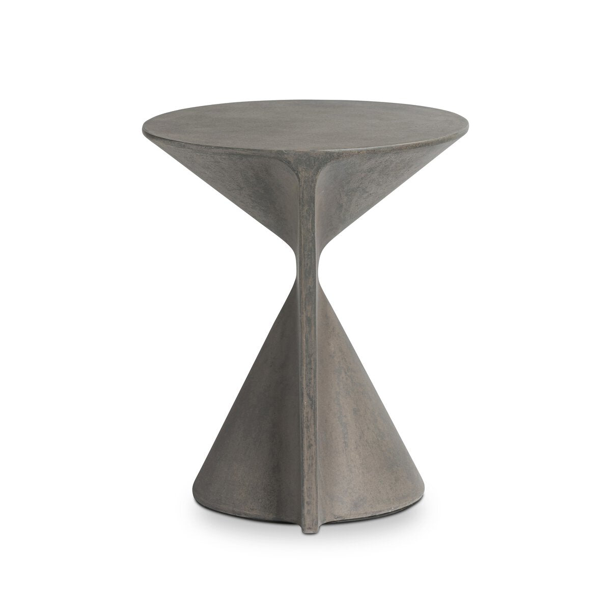 Hourglass Concrete Accent Table - Side View
