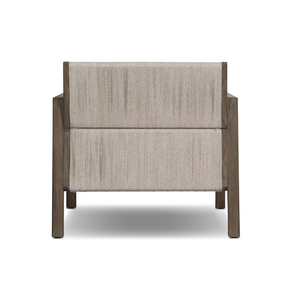 Nordic Teak Woven-Back Outdoor Chair - Back View