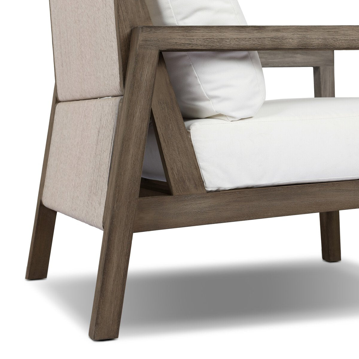Nordic Teak Woven-Back Outdoor Chair - Detail View