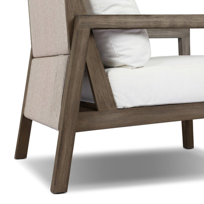 Nordic Teak Woven-Back Outdoor Chair - Detail View