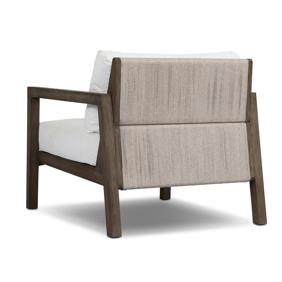 Nordic Teak Woven-Back Outdoor Chair - Detail View