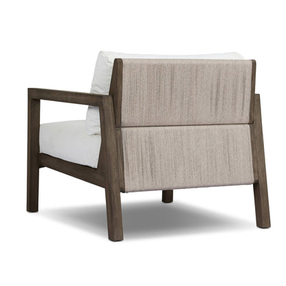 Nordic Teak Woven-Back Outdoor Chair - Detail View