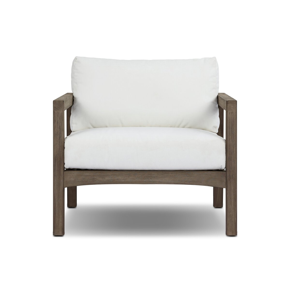 Nordic Teak Woven-Back Outdoor Chair - Front View
