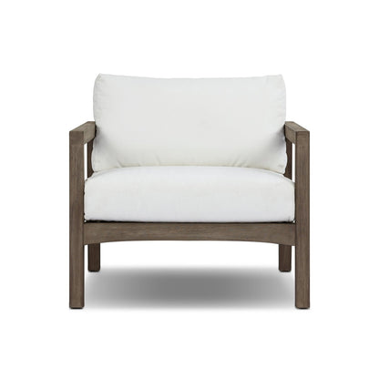 Nordic Teak Woven-Back Outdoor Chair - Front View