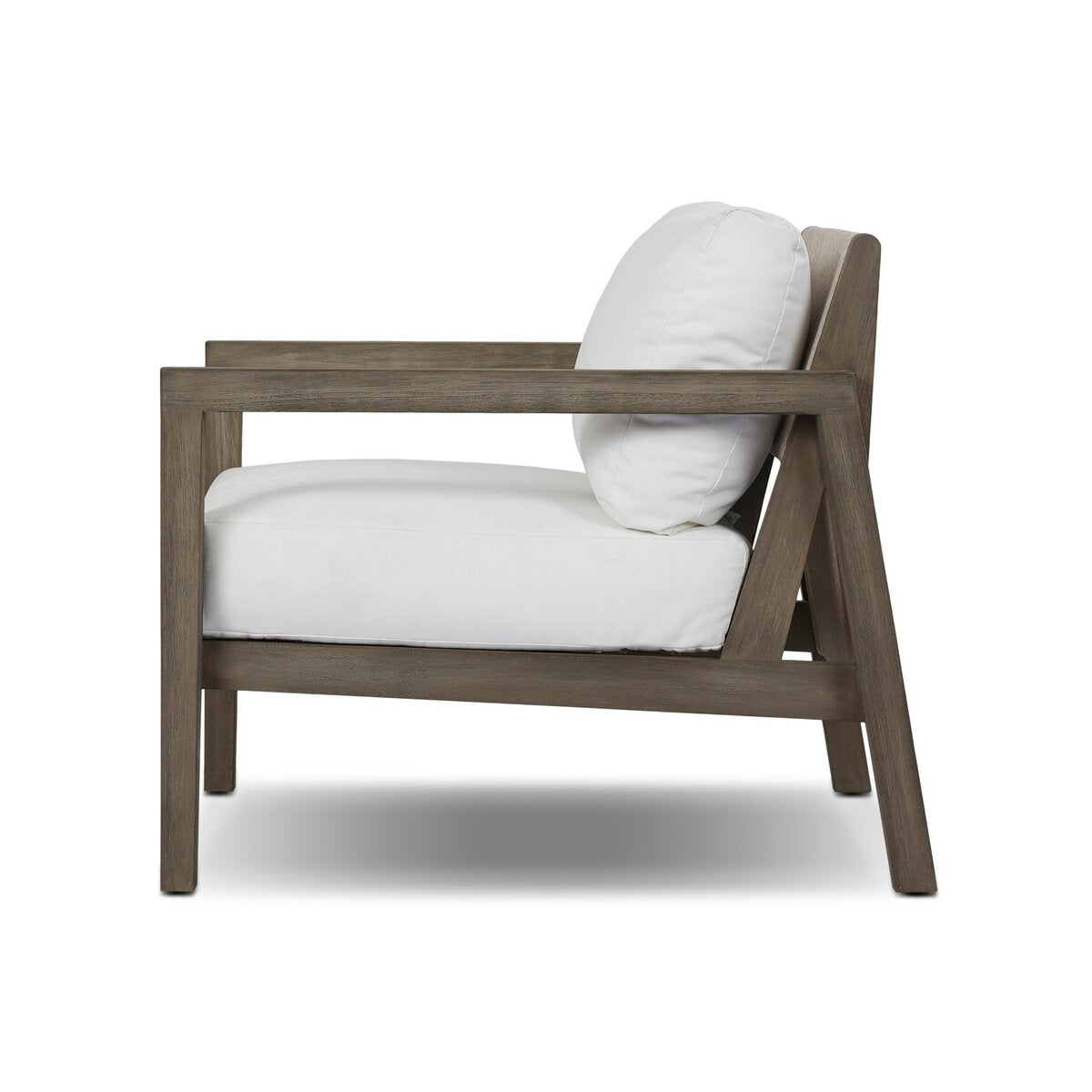 Nordic Teak Woven-Back Outdoor Chair - Side View