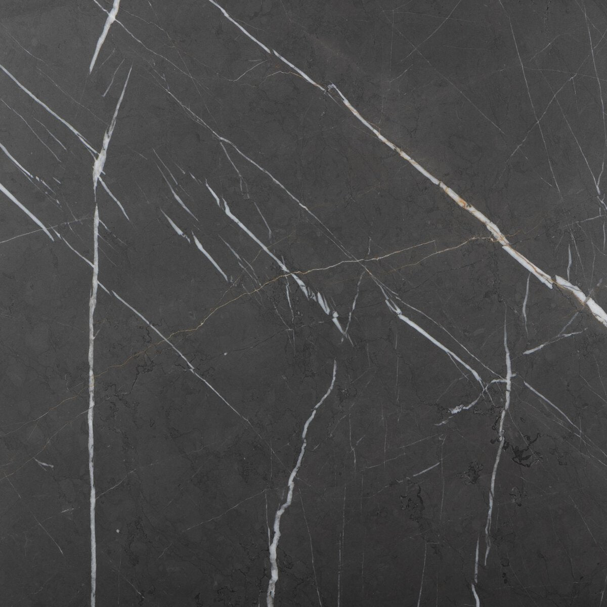 Hammered Metal Marble Top End Table - Detail View