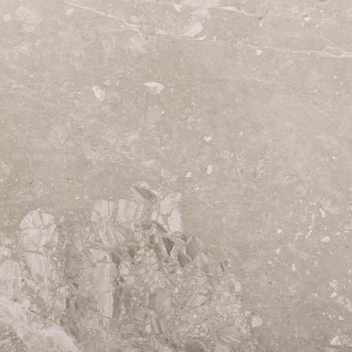 Hammered Metal Marble Top End Table - Detail View