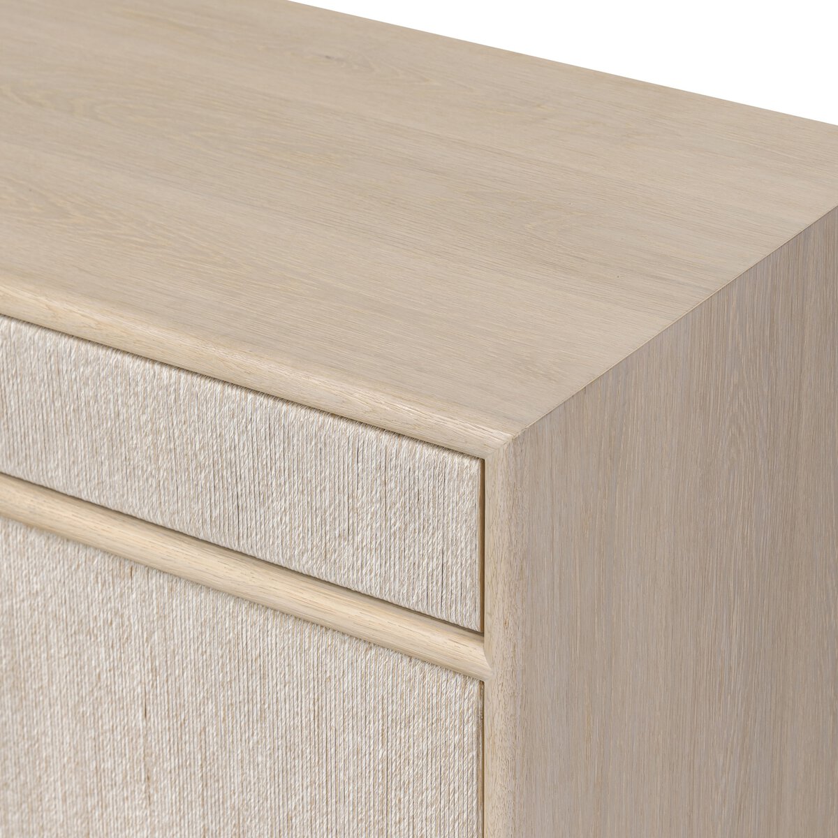 Oak Sideboard with Paper Cord Drawers - Detail View