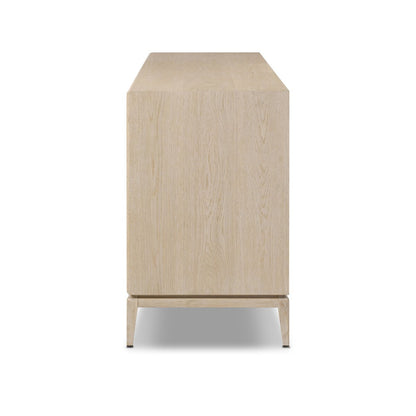 Oak Sideboard with Paper Cord Drawers - Side View